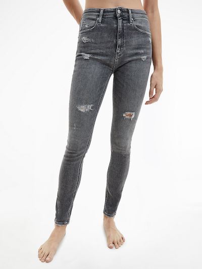 Calvin Klein Ruhák HU680666 | Calvin Klein CK The Basics High Rise Skinny Női Farmernadrág Szürke